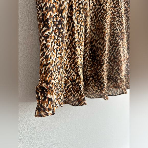 Vintage Alfani Petite 100% Silk Midi Skirt – Brown Abstract Print – Size 10P - Picture 3 of 6